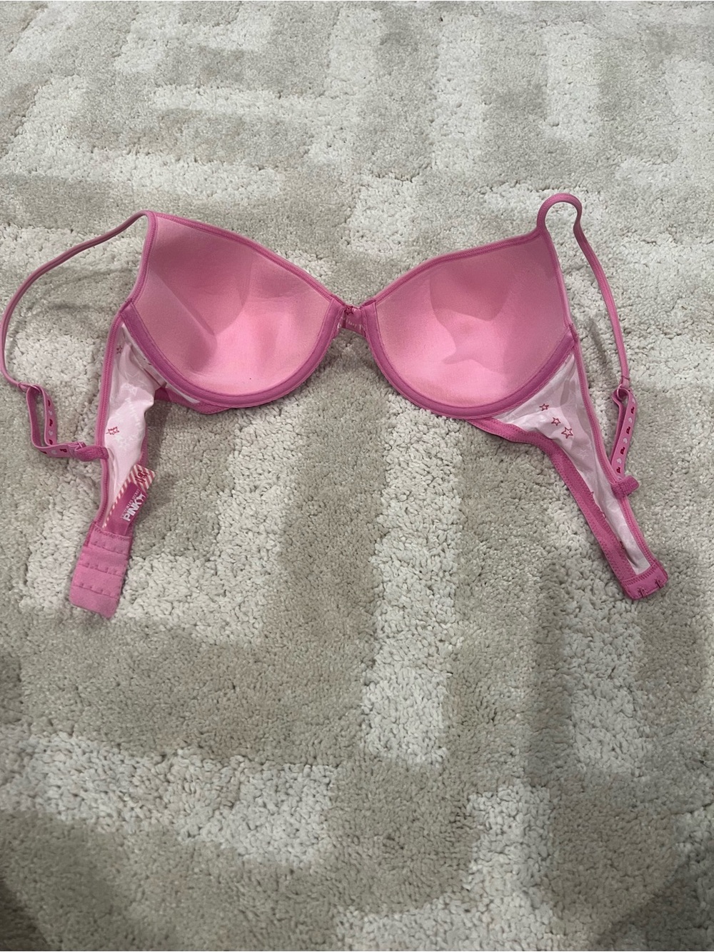 Pink Star-Print T-Shirt Bra - Picture 5 of 7